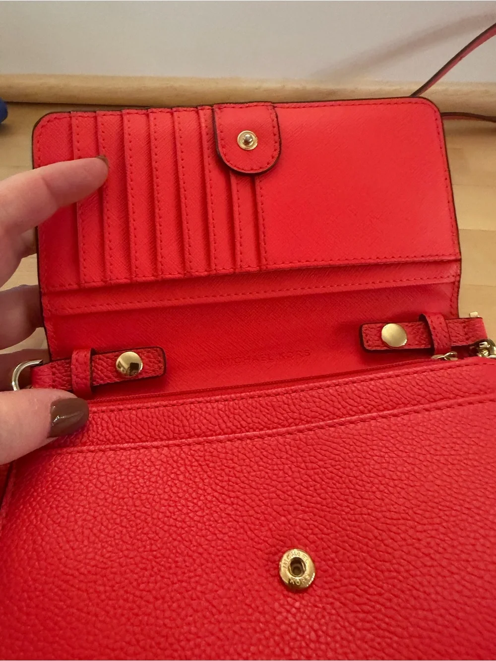 Michael Kors Red Pebbled Leather Crossbody